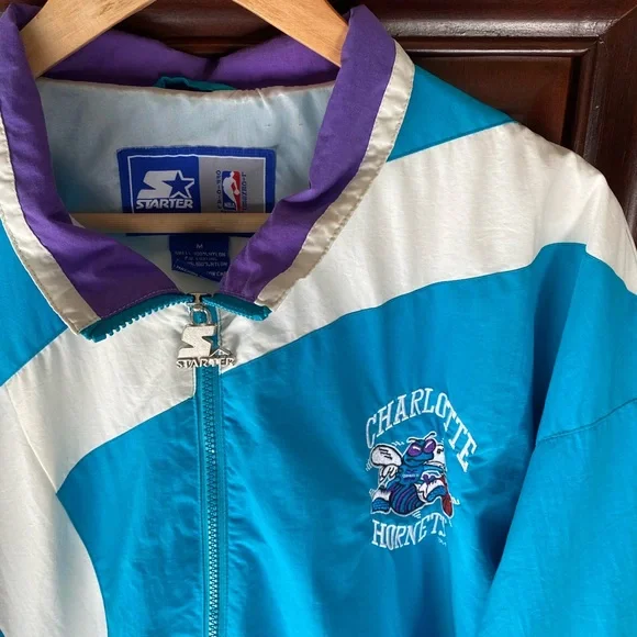Vintage 90’s Starter NBA Charlotte Hornets Windbreaker J.Cole Melo Ball